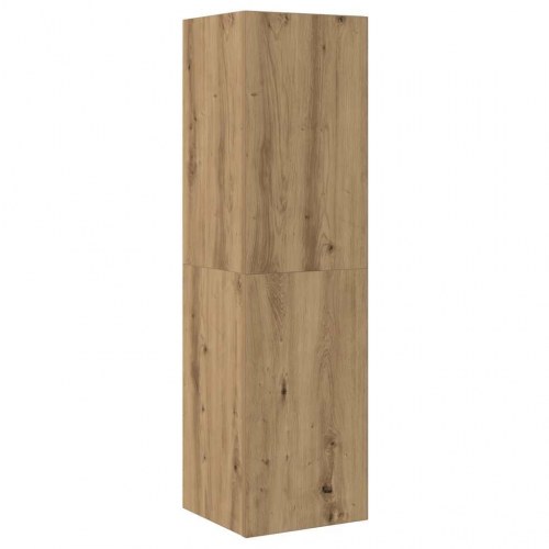 Væghængt tv-bord i kunsteg - 30,5 x 30 x 110 cm