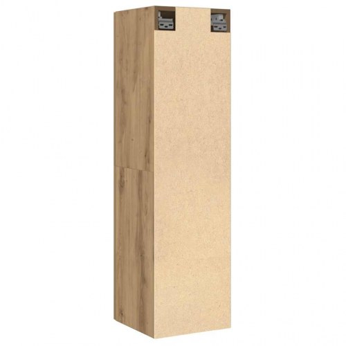 Væghængt tv-bord i kunsteg - 30,5 x 30 x 110 cm
