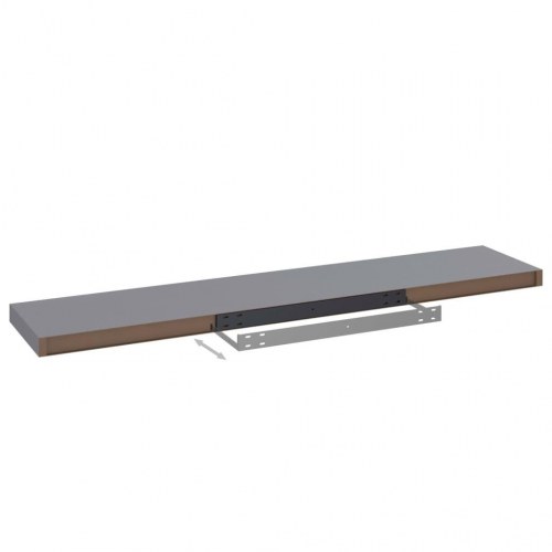 Væghylder 2 stk. - 120 × 23,5 × 3,8 cm MDF, grå
