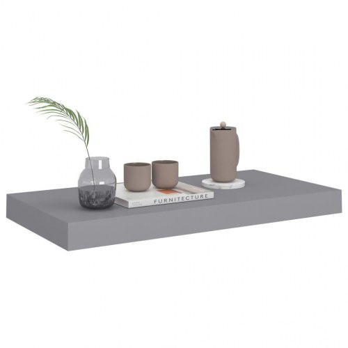 Væghylder 2 stk. - 50 × 23 × 3,8 cm - MDF - grå