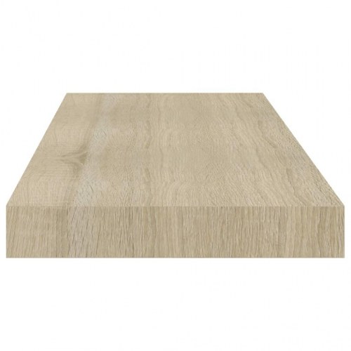 Væghylder 2 stk. - 60 × 23,5 × 3,8 cm i MDF, egetræsfarve