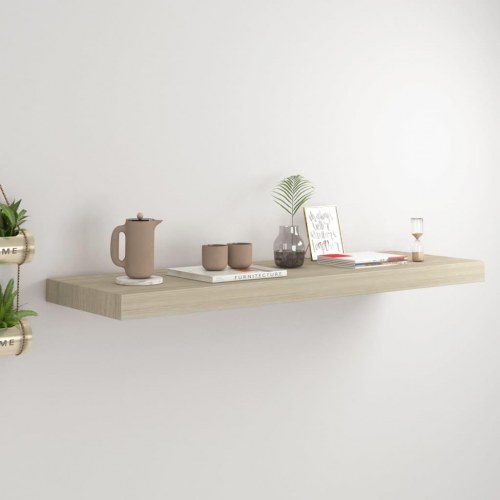 Væghylde 80 × 23,5 × 3,8 cm i MDF - egetræsfarve