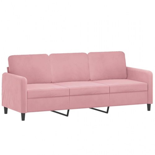 Sofasæt i velour med puder - 2 og 3 personers, lyserød