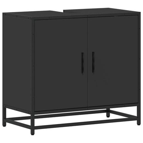 Skab til håndvask til badeværelse 65x33x60 cm sort