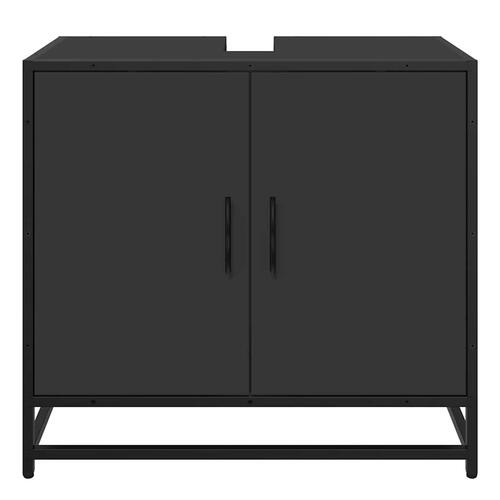 Skab til håndvask til badeværelse 65x33x60 cm sort