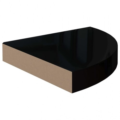 Hjørnehylder 4 stk. - 25×25×3,8 cm i MDF, sort højglans