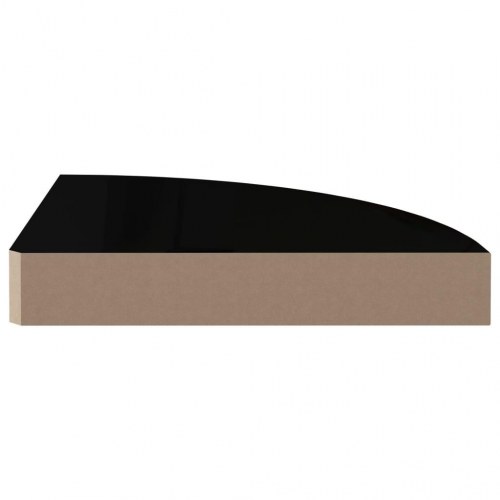 Hjørnehylder 4 stk. - 25×25×3,8 cm i MDF, sort højglans