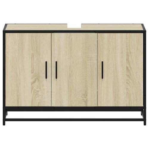 Skab til håndvask til badeværelse 90x33x60 cm sonoma-eg