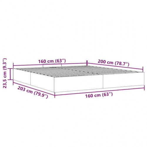 Sengeramme med opbevaring uden madras 160 x 200 cm - lysegrå fløjl
