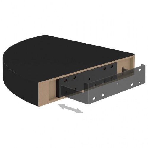 Hjørnehylder 2 stk. 25x25x3,8 cm MDF sort