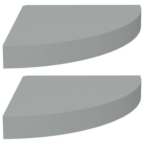 Hjørnehylder 2 stk. 25x25x3,8 cm MDF grå