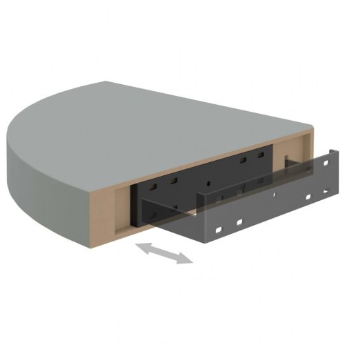 Hjørnehylder - 4 stk. 25×25×3,8 cm i grå MDF