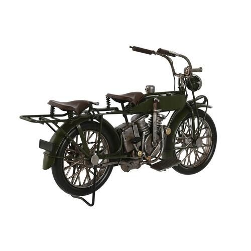 Home ESPRIT dekorativ motorcykel - vintage, blå/grøn, 31 × 8 × 16 cm (sæt af 2)