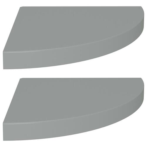 Hjørnehylder 2 stk. 35x35x3,8 cm MDF grå