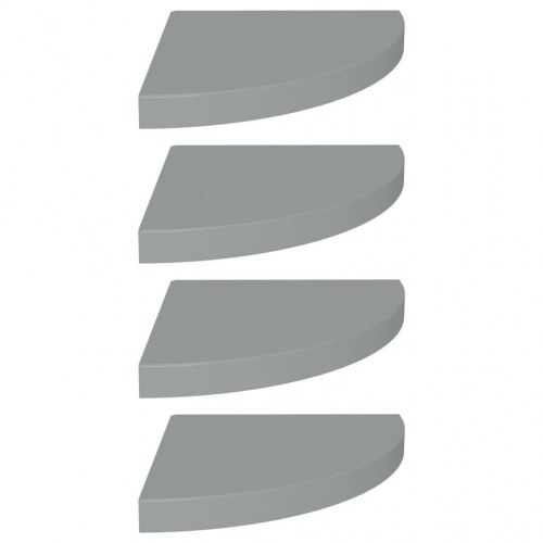 Hjørnehylder - 4 stk. 35×35×3,8 cm i MDF, grå