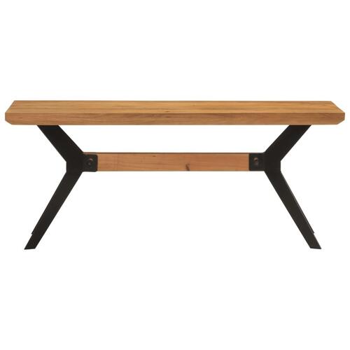 Spisebænk 110x40x46 cm massivt akacietræ og stål