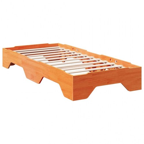 Sengeramme uden madras stabelbar 80x200 cm massivt træ