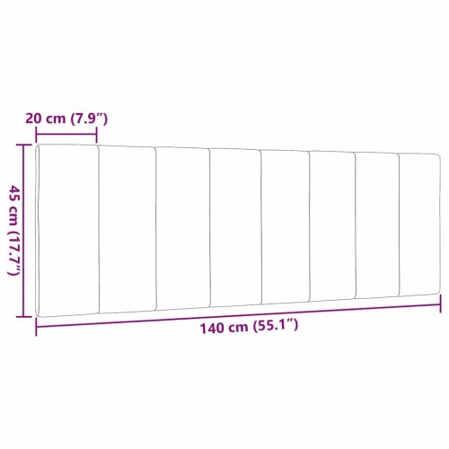 Gavlpude Hanko 140 cm - stof, lysegrå sengegavlspude