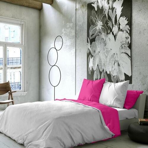 Nordisk cover Naturals Hvid Fuchsia Enkeltseng (150 x 270)