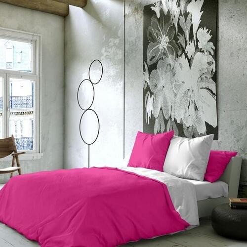 Nordisk cover Naturals Hvid Fuchsia Enkeltseng (150 x 270)