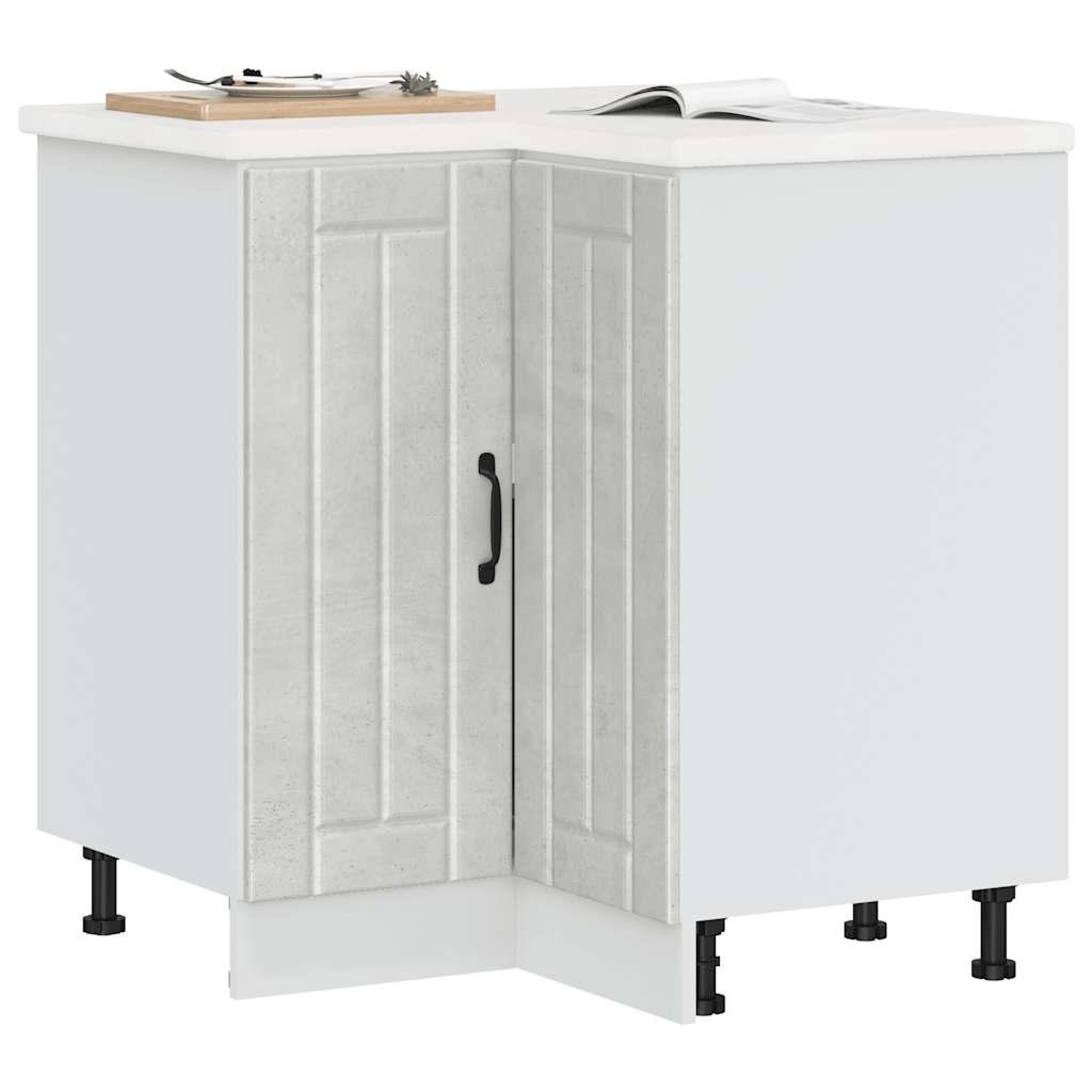 Køkkenhjørneskab Lucca konstrueret træ beton grå