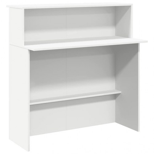 Receptionsdisk med hylde - hvid 100×50×103,5 cm i konstrueret træ