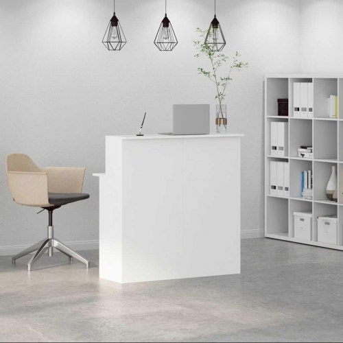 Receptionsdisk med hylde - hvid 100×50×103,5 cm i konstrueret træ