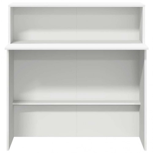 Receptionsdisk med hylde - hvid 100×50×103,5 cm i konstrueret træ