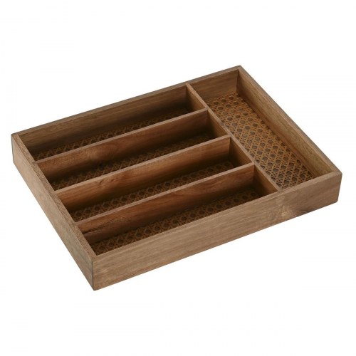 Bestikholder i natur akacie - 34,5 × 25,5 × 5 cm
