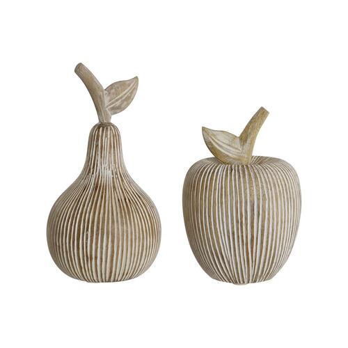 Dekorativ figur Home ESPRIT Hvid Frugt 12 x 12 x 23 cm (2 enheder)