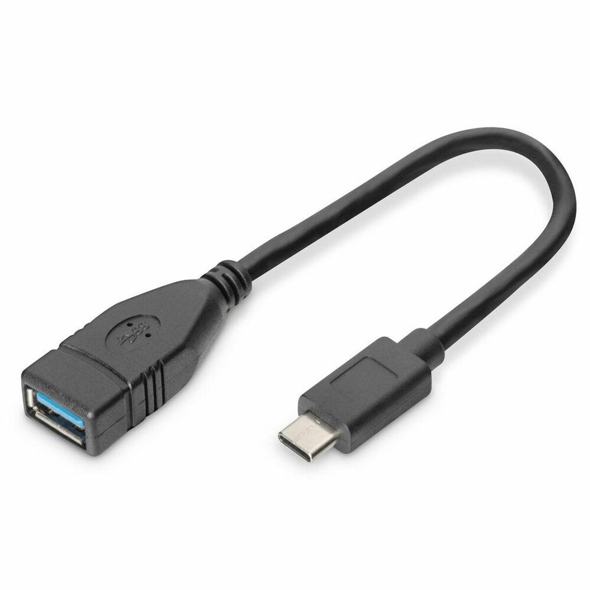 Usb C Adapter Otg Digitus Ak 300315 001 S Sort 15 Cm