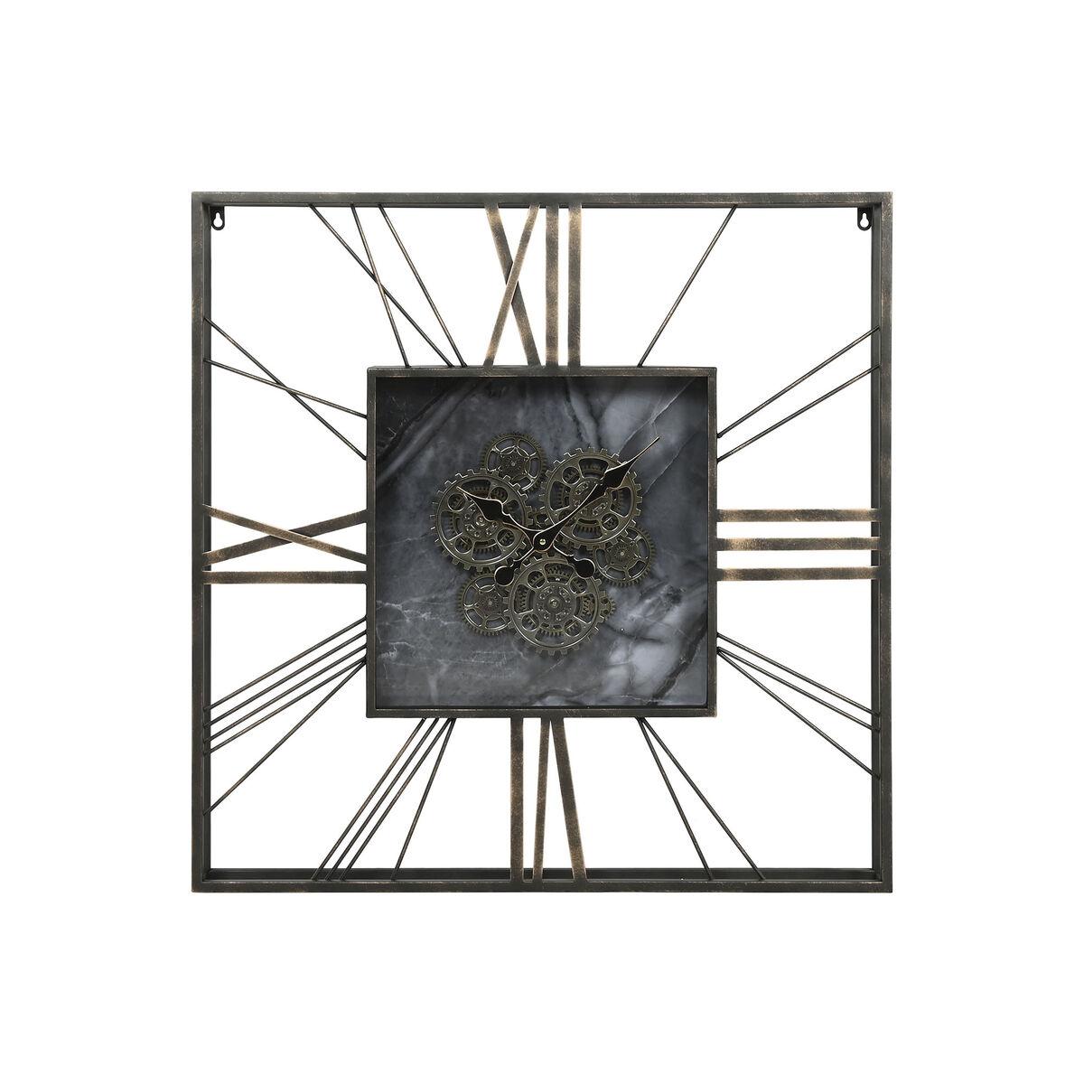 Vægur Home Esprit Sort Gylden Metal Krystal 80 X 8 X 80 Cm