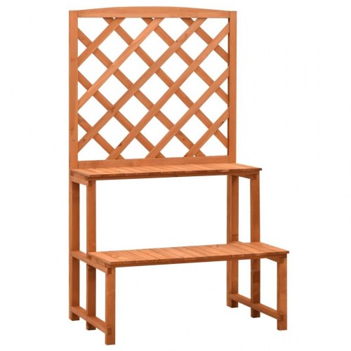 Plantestativ med espalier 70x42x120 cm massivt fyrretræ orange