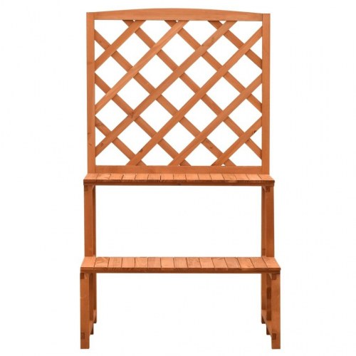 Plantestativ med espalier 70x42x120 cm massivt fyrretræ orange