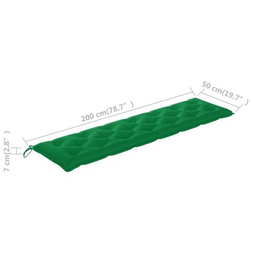Hynde til havebænk 200x50x7 cm stof grøn