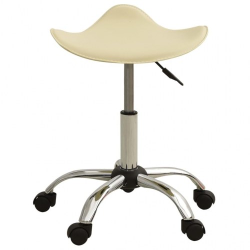 Salonstol kunstlæder cremefarvet