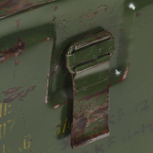 Opbevaringskuffert 68x24x66 cm militærstil jern