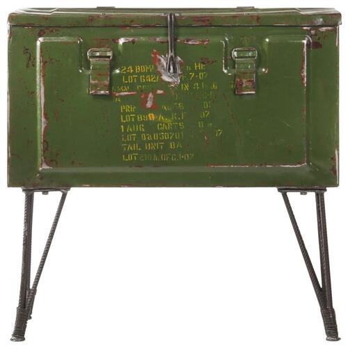 Opbevaringskuffert 68x24x66 cm militærstil jern