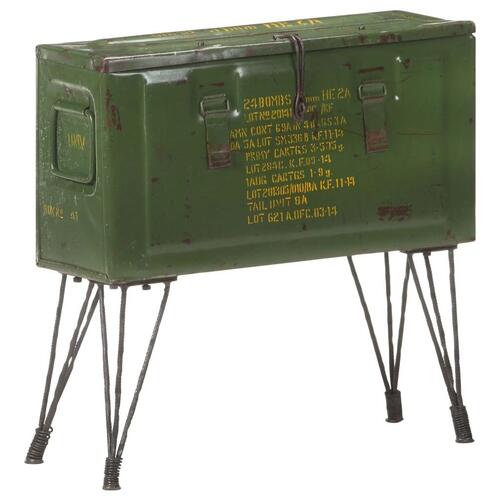 Opbevaringskuffert 68x24x66 cm militærstil jern