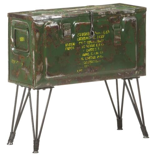 Opbevaringskuffert 68x24x66 cm militærstil jern