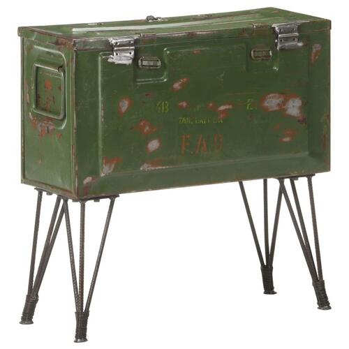 Opbevaringskuffert 68x24x66 cm militærstil jern
