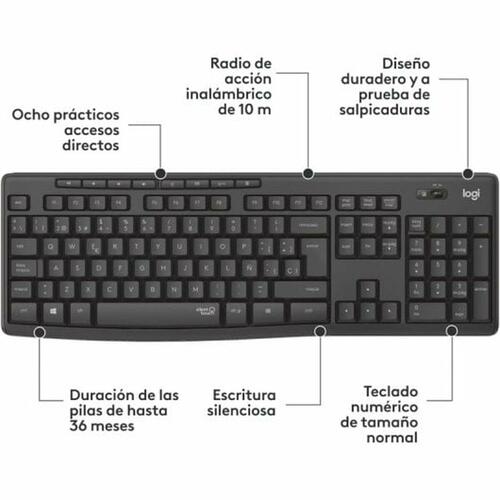 Tastatur Logitech Sort Tysk QWERTZ