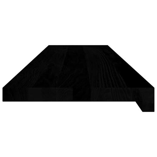 Trappemåtter 16 stk. mørkebrun 100x25x2 cm massivt egetræ