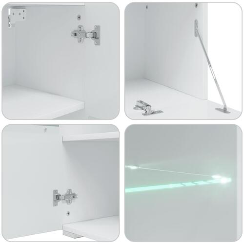 TV-skabe i 5 dele med LED-belysning konstrueret træ mat hvid