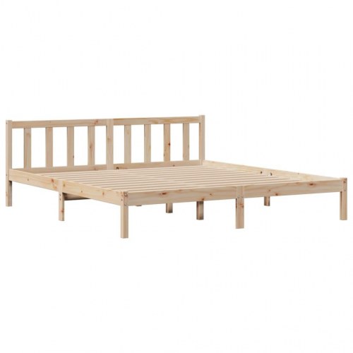 Seng med reol 180x200 cm - massivt fyrretræ, lamelbund