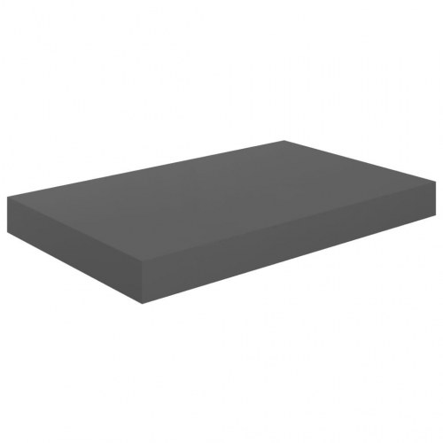 Væghylder 2 stk. - 40×23×3,8 cm i grå højglans MDF