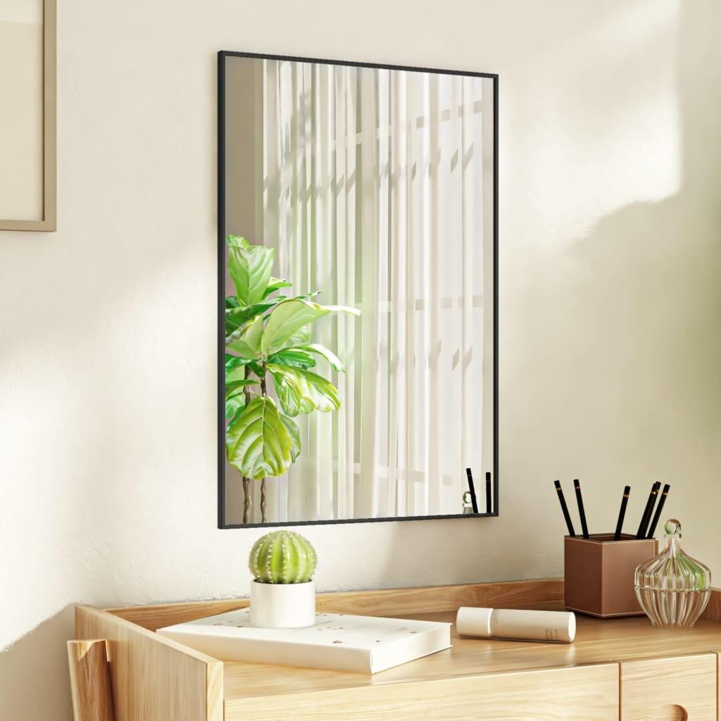 Dørspejl 40x60 Cm Glas Og Aluminium Sort