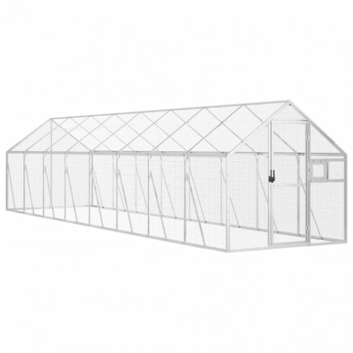 Voliere 1,79 × 8 × 1,85 m i aluminium - sølvfarvet udendørs fuglebur
