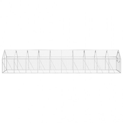 Voliere i aluminium 1,79 × 10 × 1,85 m - sølvfarvet udendørs fuglebur