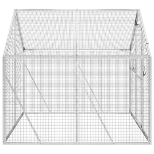 Voliere 1,79x2x1,85 m aluminium sølvfarvet